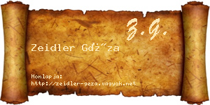 Zeidler Géza névjegykártya