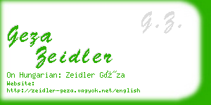 geza zeidler business card